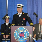 Chief Montagne addresses the promoted officers